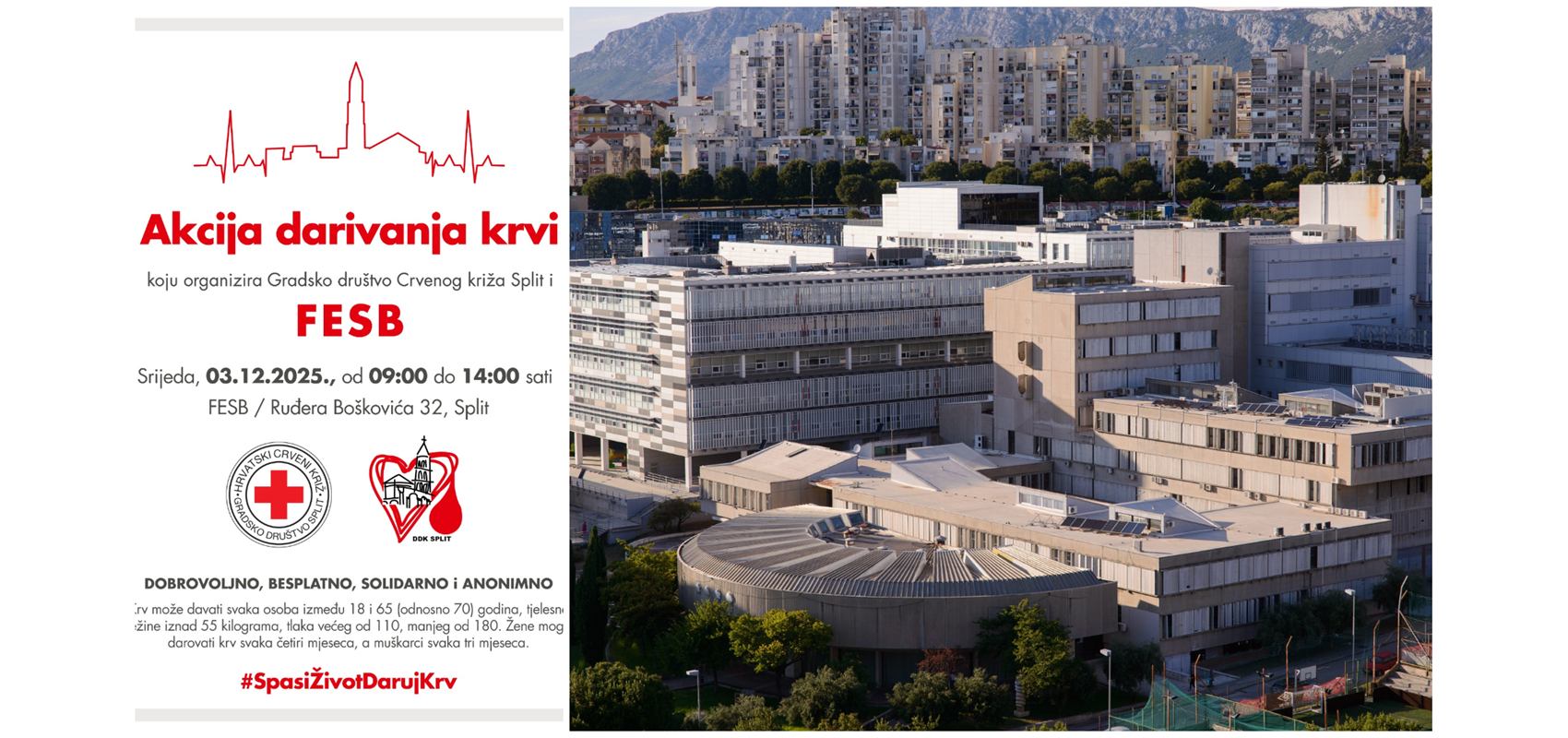 FESB i Crveni križ organiziraju akciju darivanja krvi: Pridružite se i pomozite spasiti život